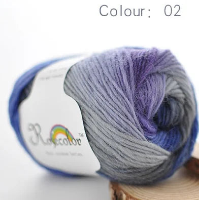 100% Wool Yarn Rainbow Color