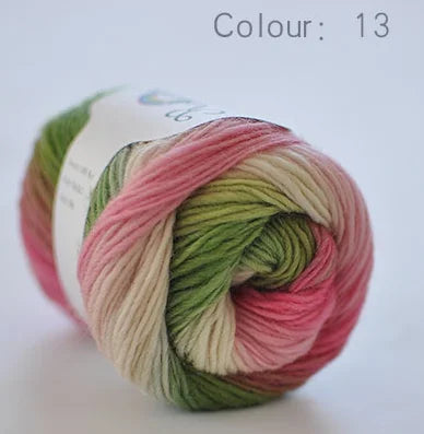 100% Wool Yarn Rainbow Color