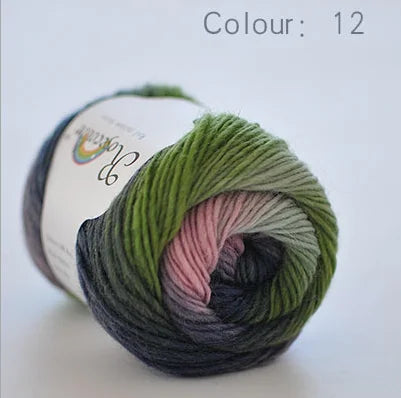 100% Wool Yarn Rainbow Color