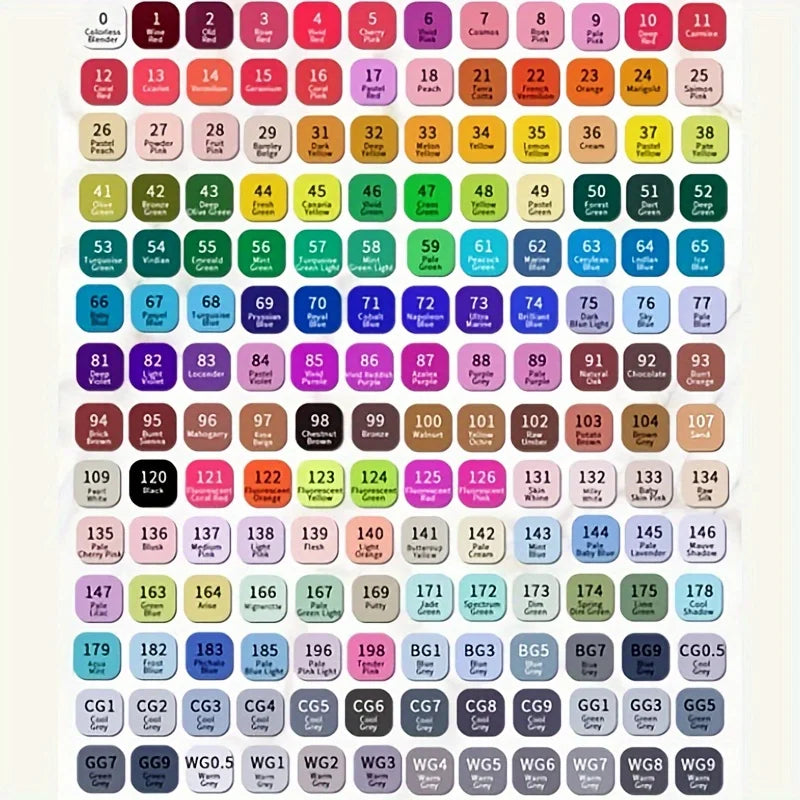 168 color alcohol marker set