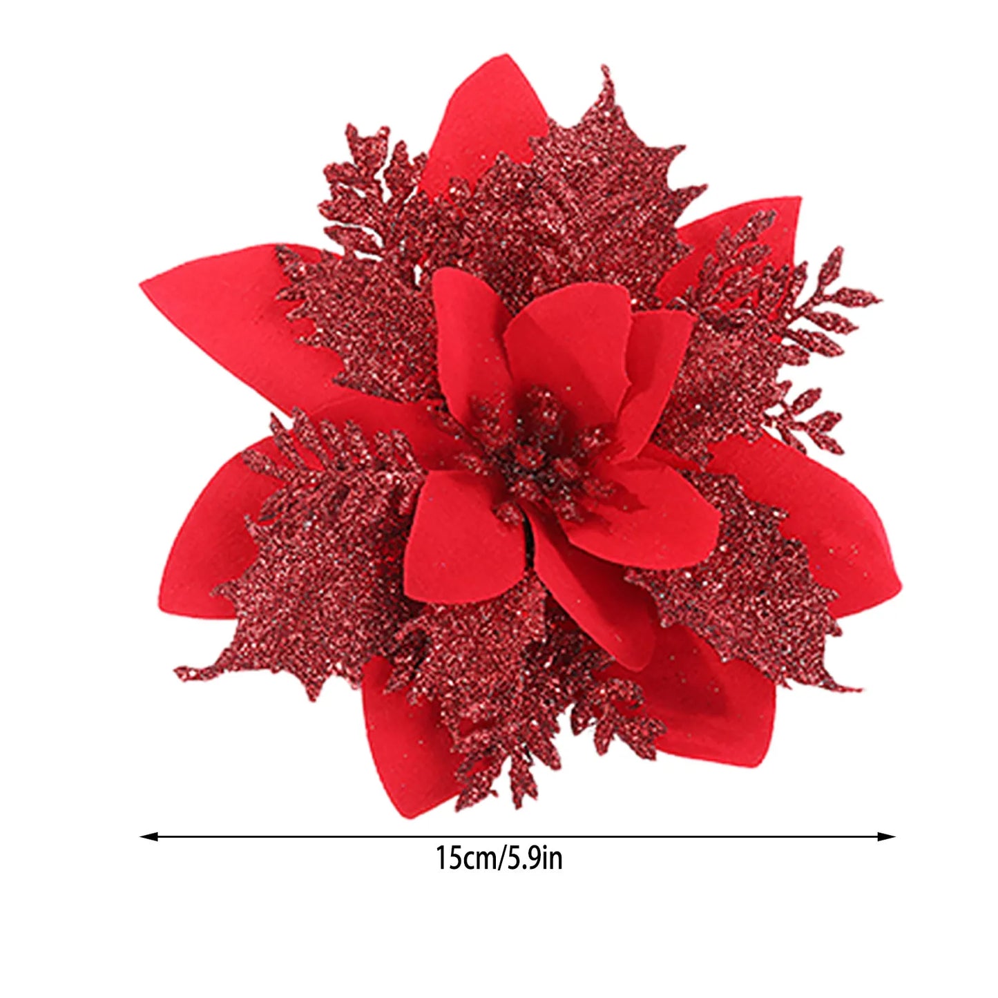 Glitter Christmas Flower Artificial Flowers Merry Christmas Gift