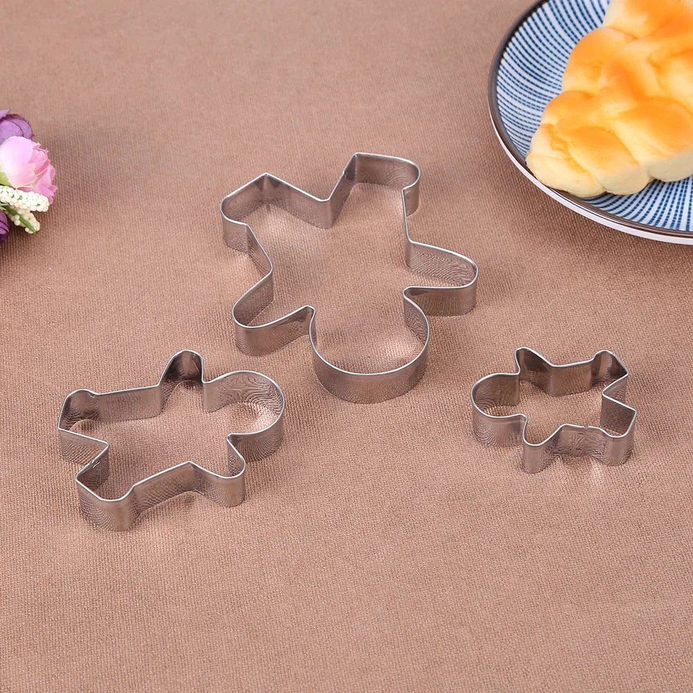 3pcs DIY Gingerbread Man Biscuit Cookie Mold  ﻿