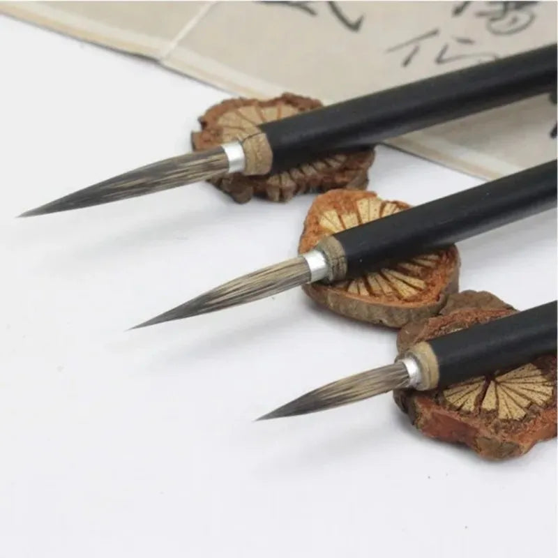 3Pcs/set Copper Head Hook Line Brush Fine Calligraphy Painting Brushes