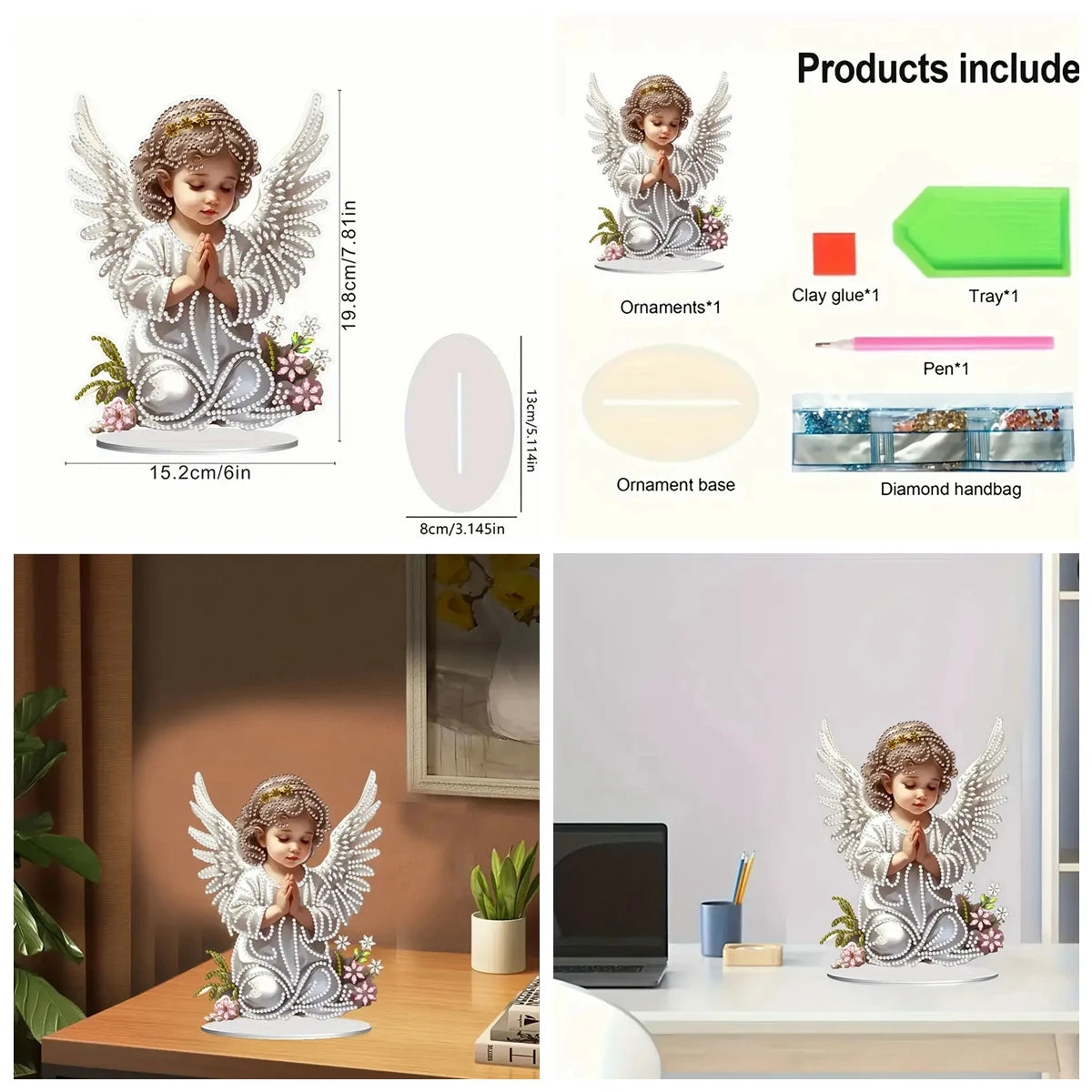 1pc/set DIY Angel Diamond Art Table Top Decoration