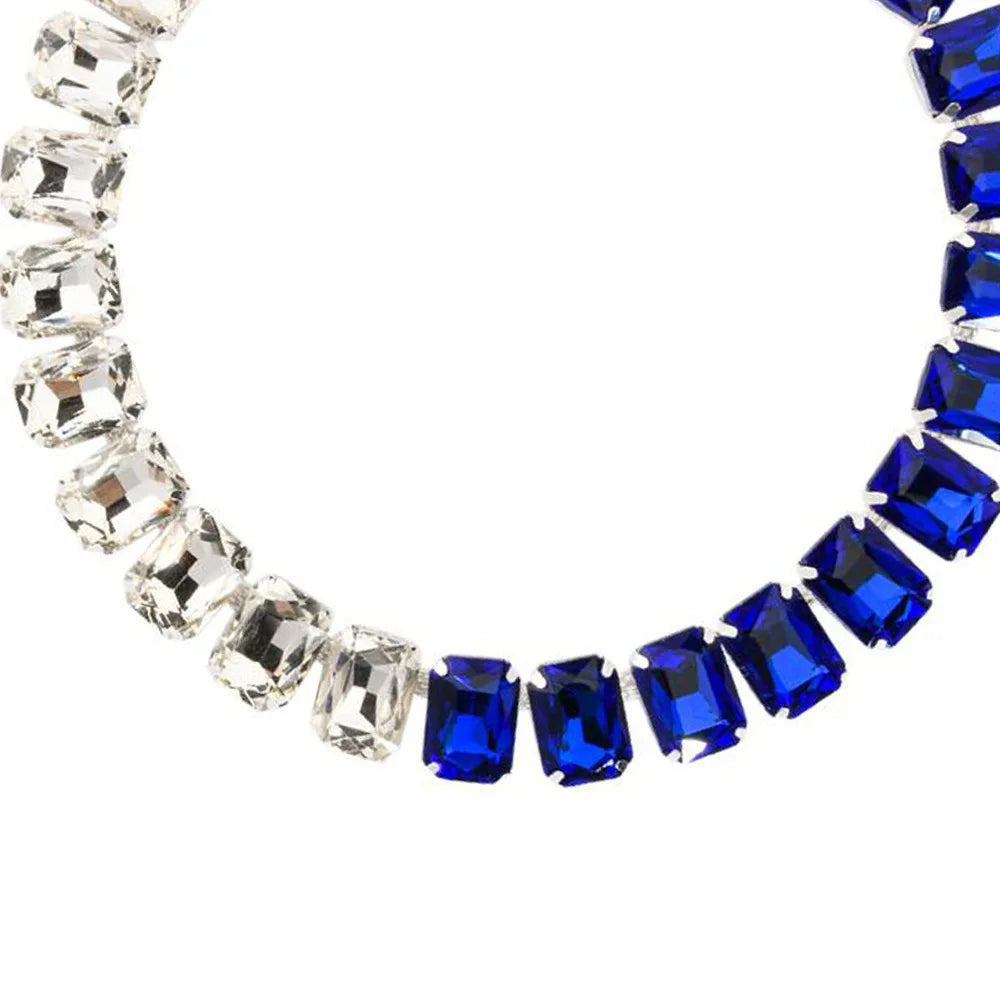 Stonefans Patchwork Blue Crystal Choker