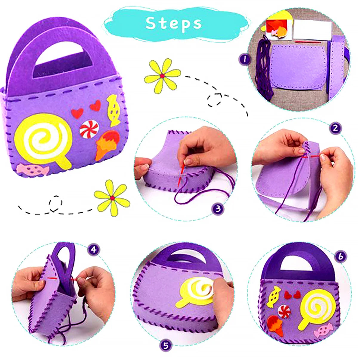 8Pcs Kids Sewing Craft Kit