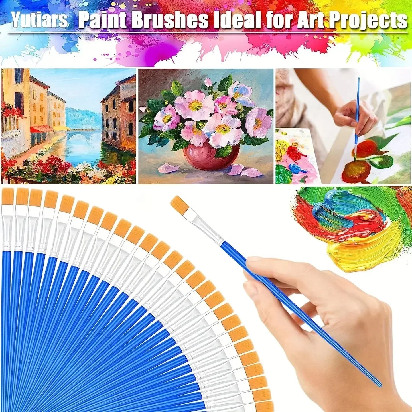 5-200pcs Paint Brushes Set for Kids Acrylic