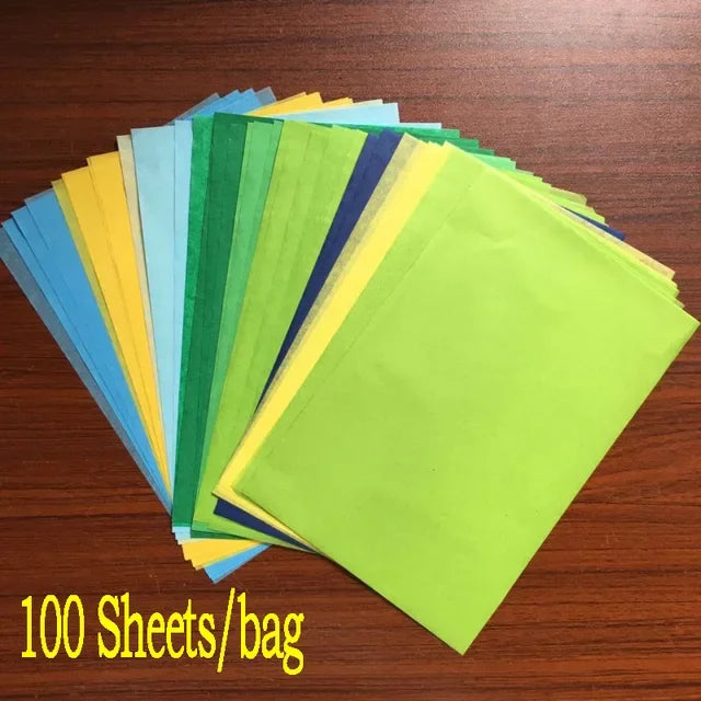 100 Sheet A5 Retro Multicolor Print Tissue Paper