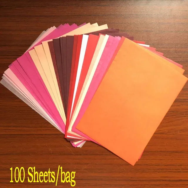 100 Sheet A5 Retro Multicolor Print Tissue Paper