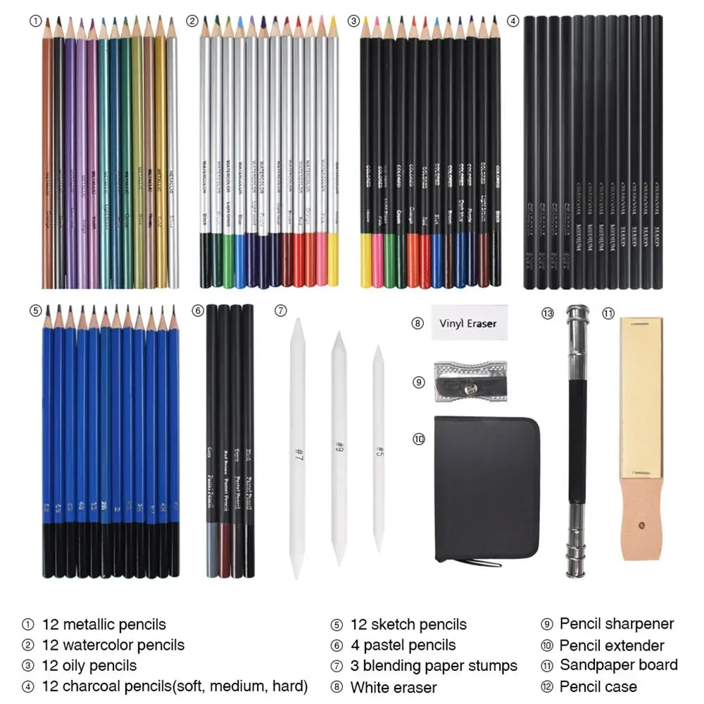 72Pcs Drawing Sketching Kit Set