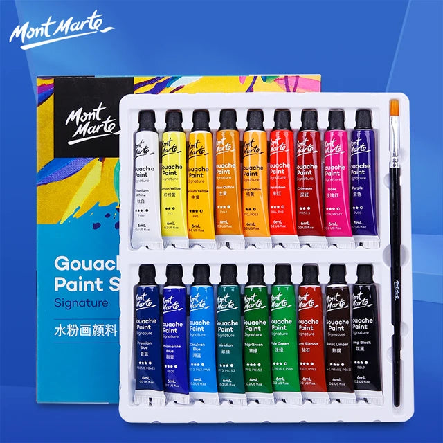 Mont Marte Gouache Paint Set 12/18/24 Colors