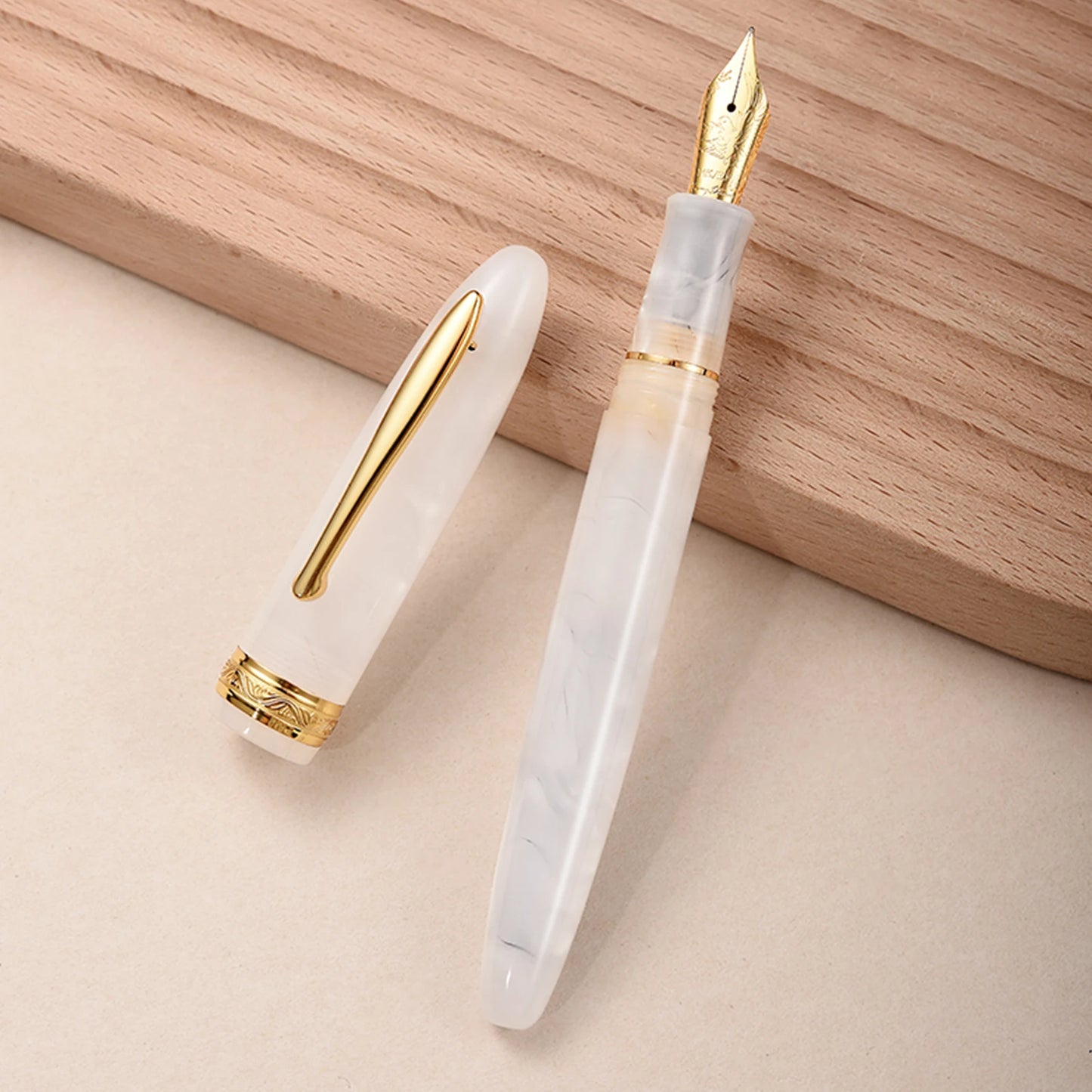 Hongdian N9 Acrylic Fountain pen Yunhai Series 14K gold 0.5mm F Nib Smoth ink pens for Calligraphy Exquisite Business Gift Pens