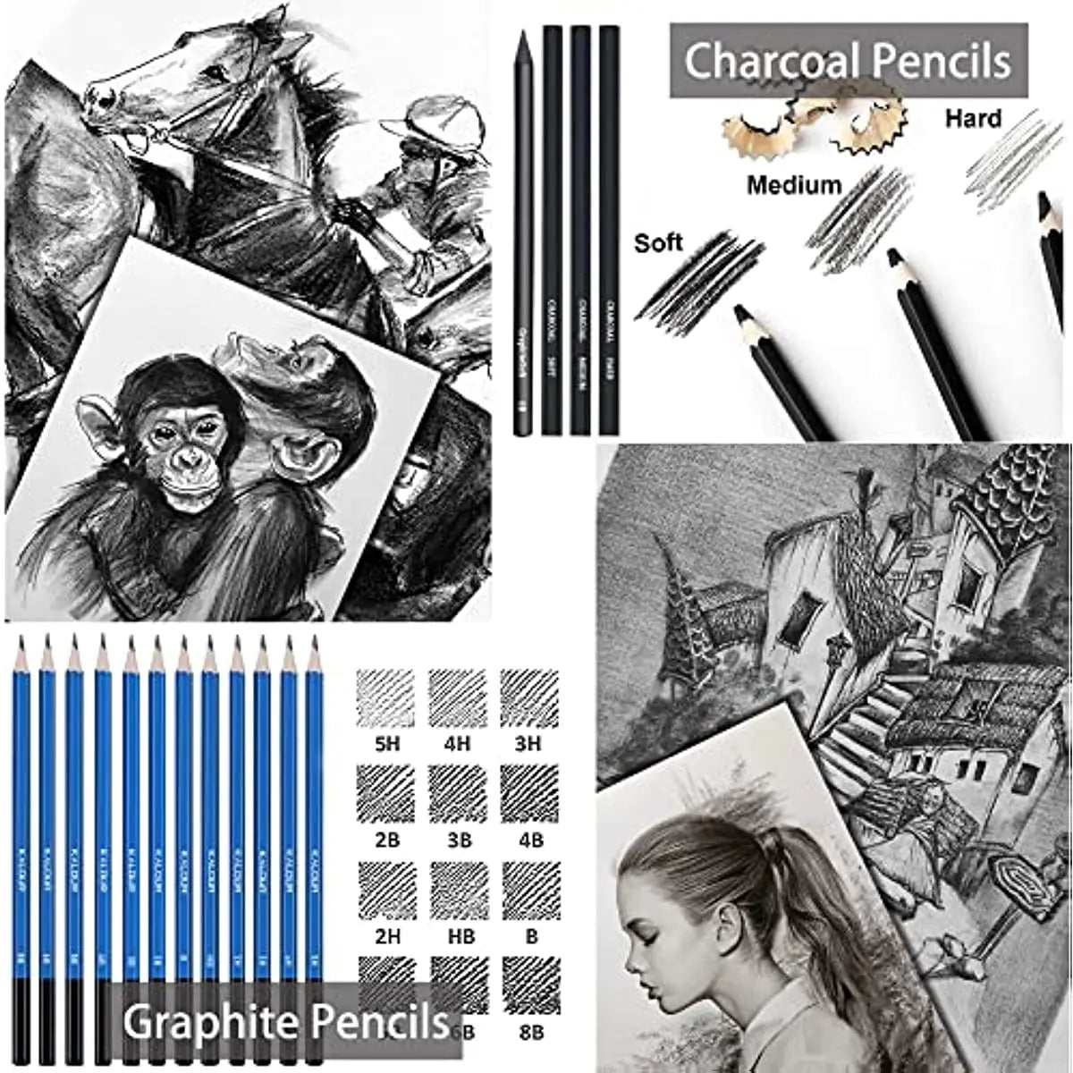 28/54/72/96/144 Pcs Drawing Sketching Coloring Set