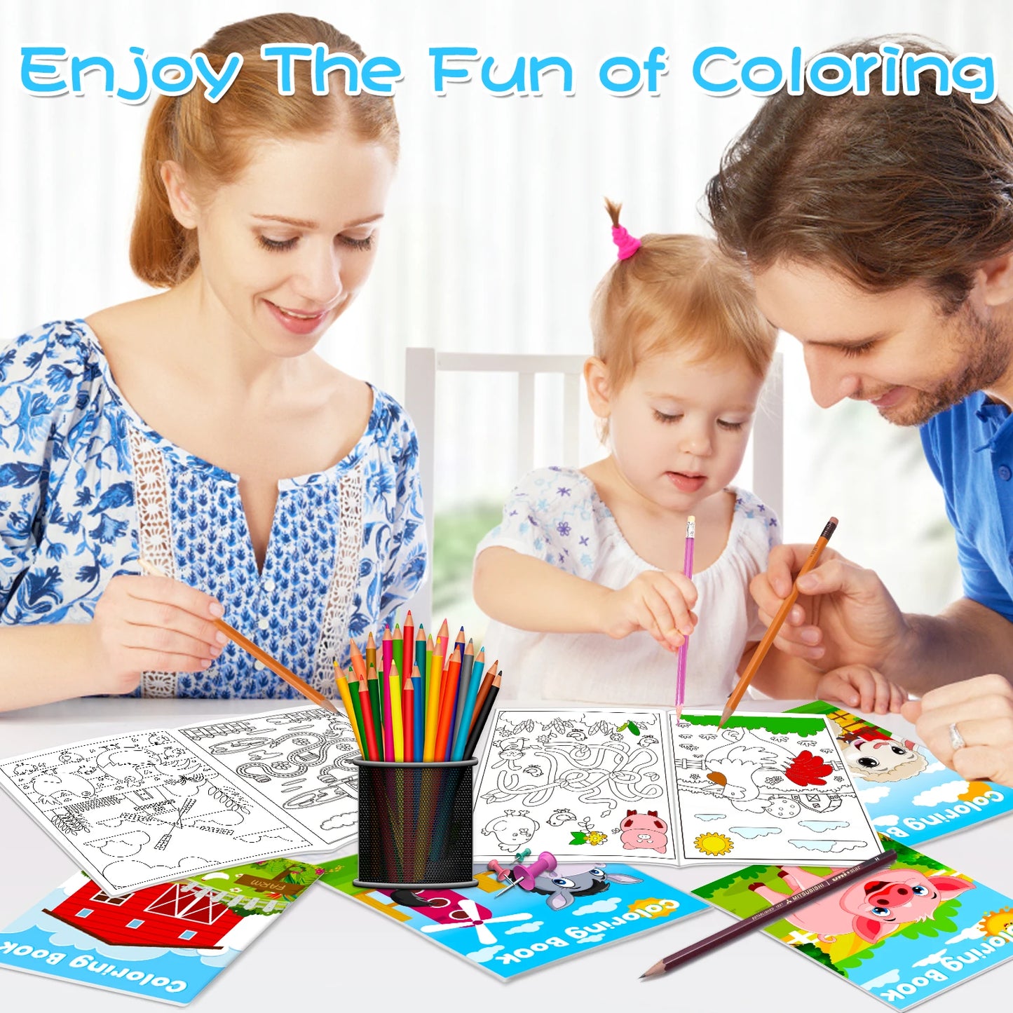 24Pcs Farm Animals Mini Coloring Books for Kids Party