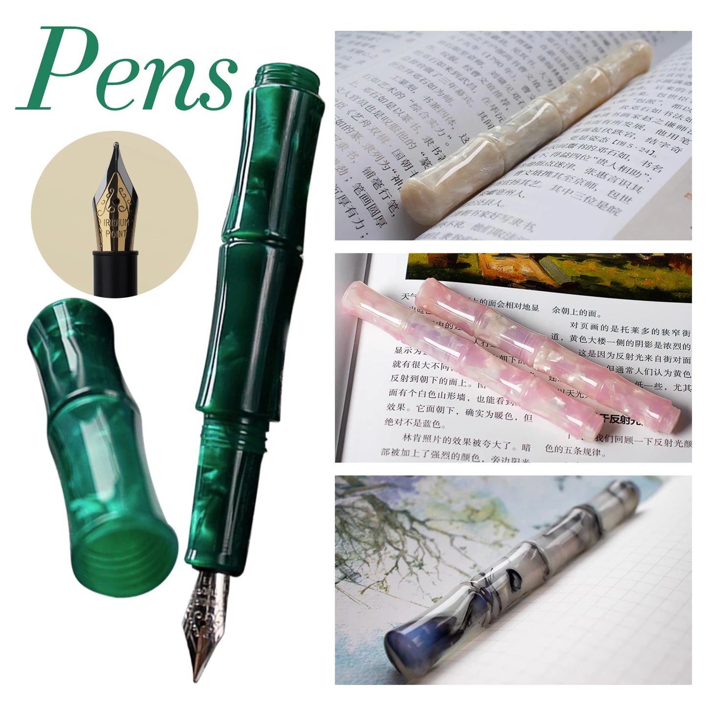 New Creative Acrylic Fountain Pen Bamboo Shape