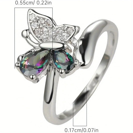 Elegant and colorful butterfly ring