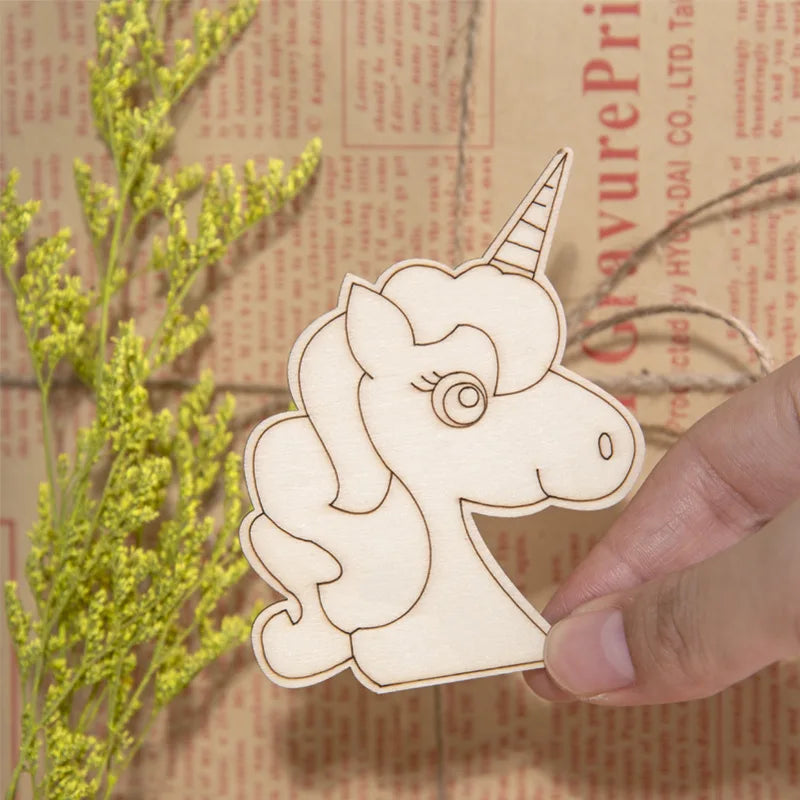 10pcs/set Unicorn Wooden Crafts