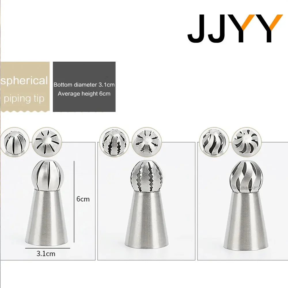 JJYY 1Set(3Pcs) Stainless Steel Piping Tip Set