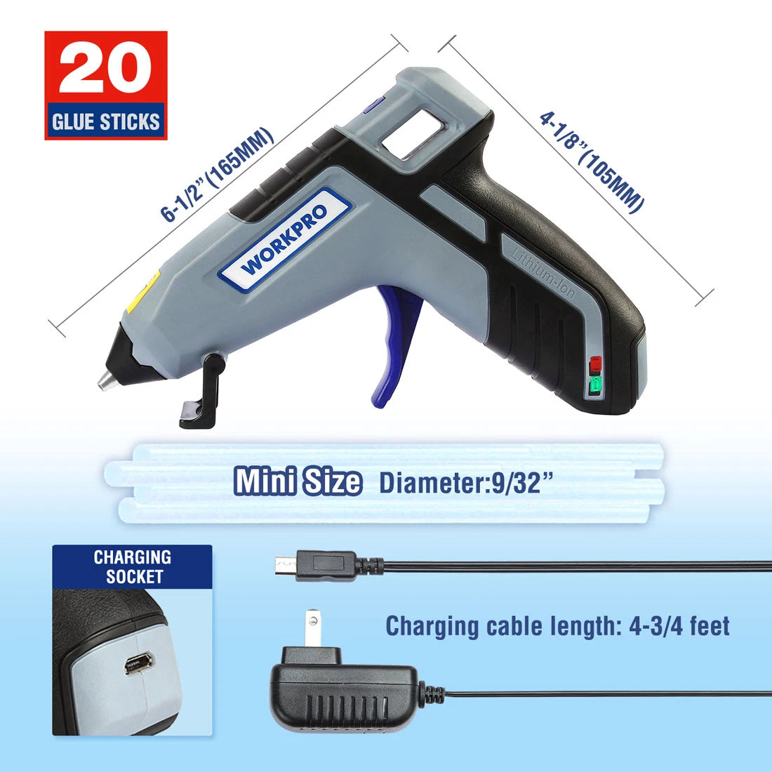 WORKPRO 30W Hot Melt Glue Gun