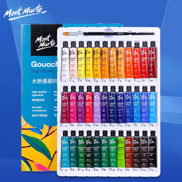 Mont Marte Gouache Paint Set 12/18/24 Colors