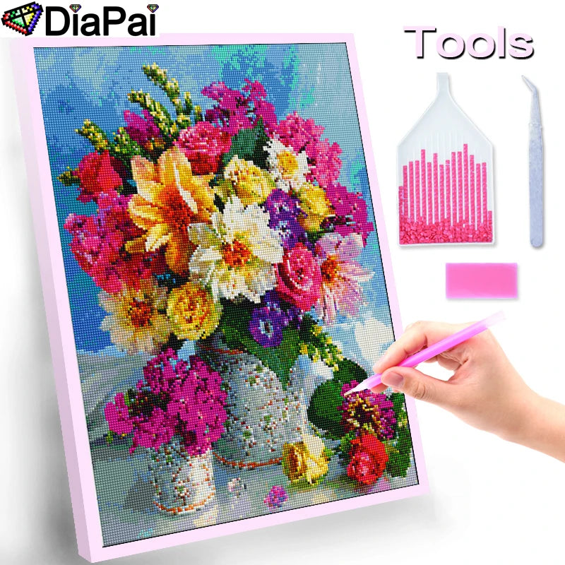 DIAPAI Diamond painting "Flower landscape"