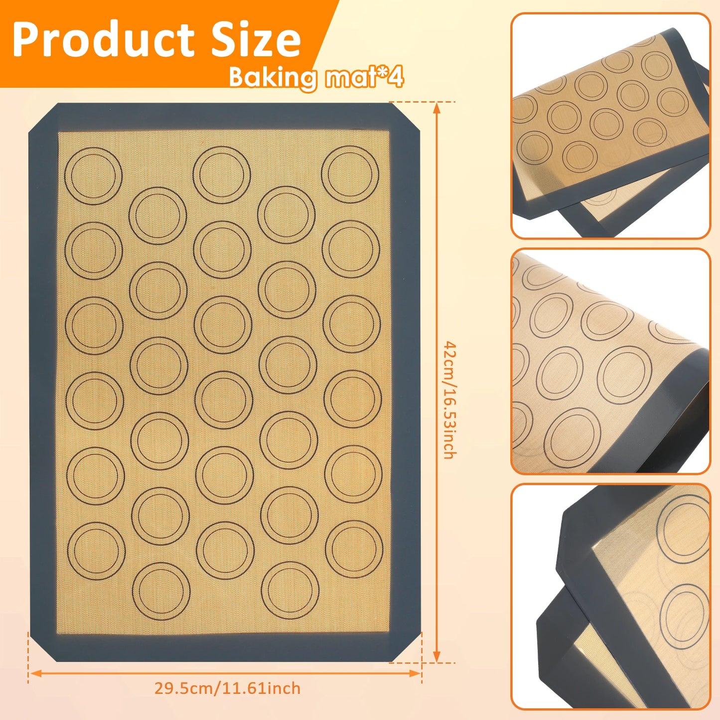 4 to 8Pcs Macaron Baking Mats