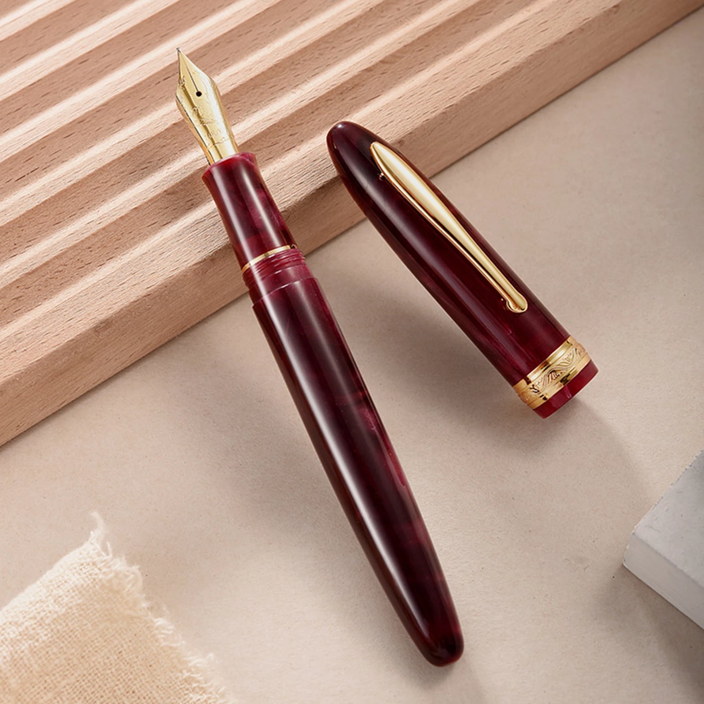 Hongdian N9 Acrylic Fountain pen Yunhai Series 14K gold 0.5mm F Nib Smoth ink pens for Calligraphy Exquisite Business Gift Pens