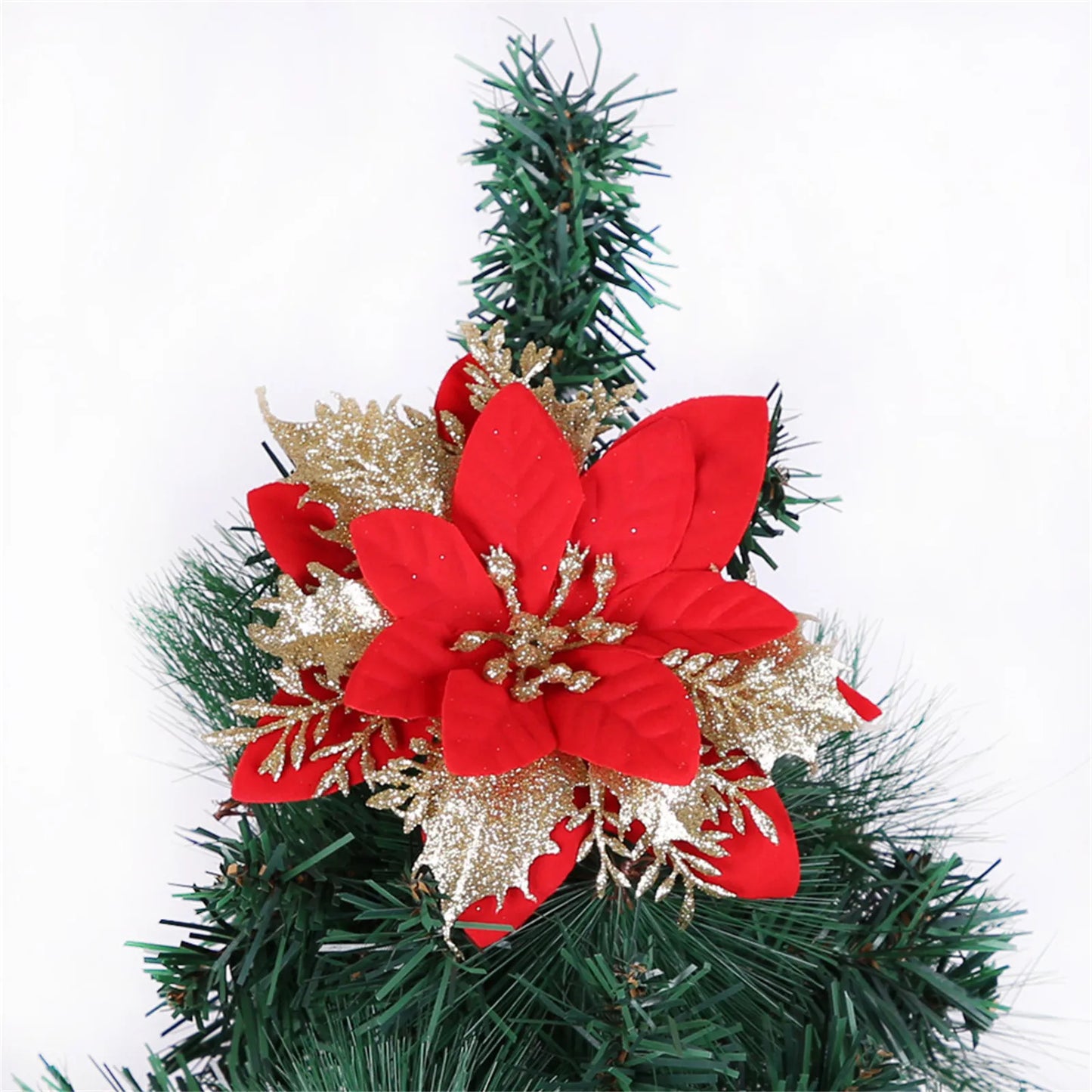 Glitter Christmas Flower Artificial Flowers Merry Christmas Gift