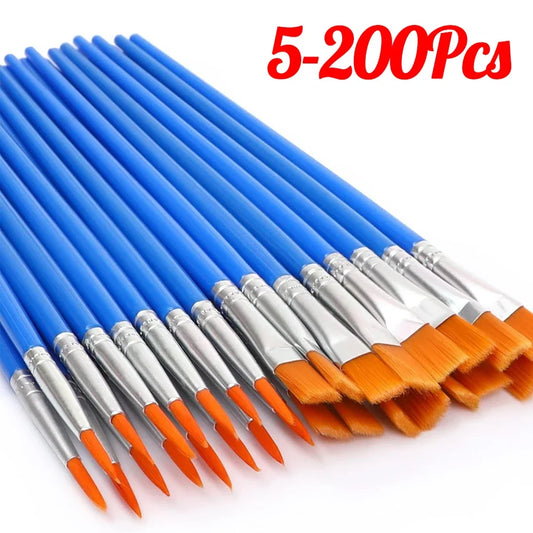 5-200pcs Paint Brushes Set for Kids Acrylic