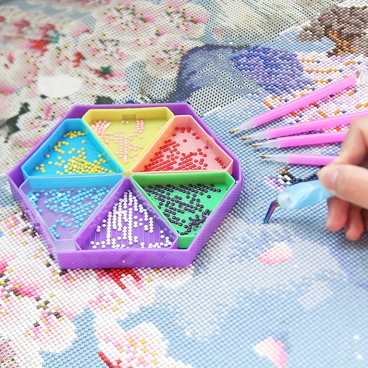 1pc Hexagon Palette Diamond Painting Accessory Tray Kits