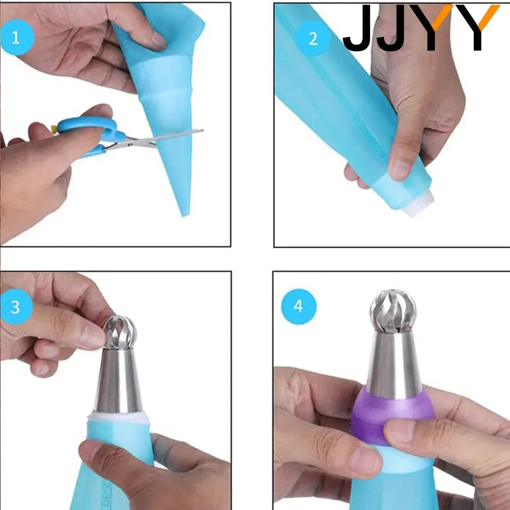 JJYY 1Set(3Pcs) Stainless Steel Piping Tip Set