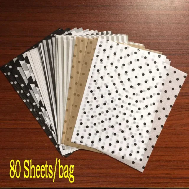 100 Sheet A5 Retro Multicolor Print Tissue Paper