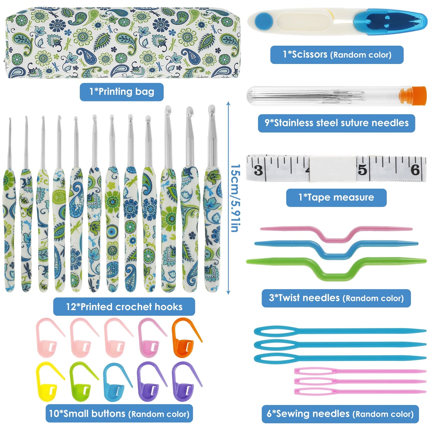 1Set Crochet Hook Set